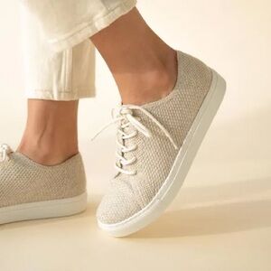 Nisolo Women's Go-To Eco-Knit Sneaker Linen